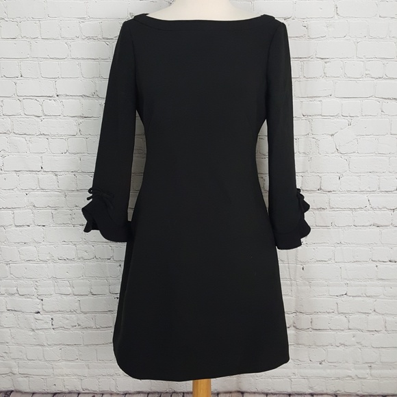 kate spade Dresses & Skirts - Kate Spade Black Ruffle Sleeve Shift Dress 4 Crepe